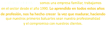GRÁFICAS GUIÓN, S.L. somos una empresa familiar, trabajamos
en el sector desde el año 1990. Lo aprendido en todos estos años de profesión, nos ha hecho crecer la vez que madurar, haciendo
que nuestros primeros baluartes sean nuestra profesionalidad
y el compromiso con nuestros clientes.